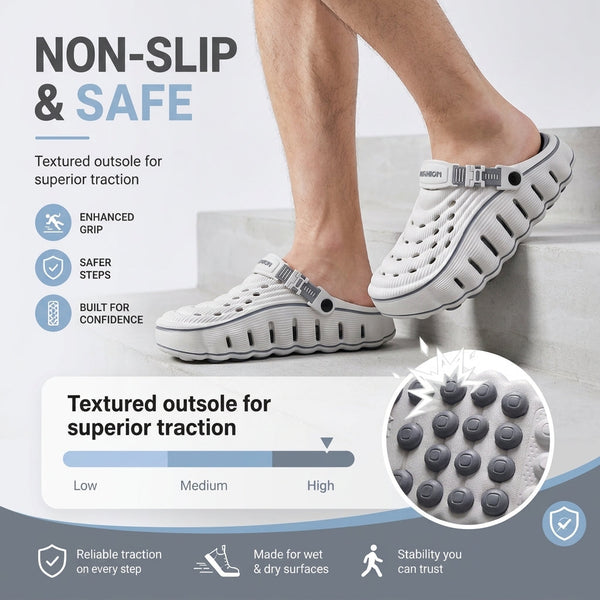 Anti-slip outsole grip